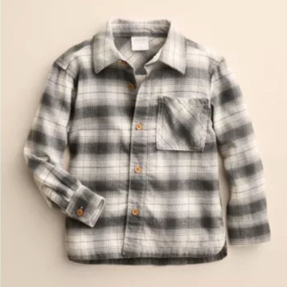 Little Co Plaid Organic Overshirt